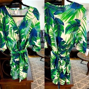 Venus kimono style palm tree romper new never worn